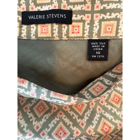 Valerie Stevens, silk geometric‎ pattern swing skirt - Picture 2 of 4